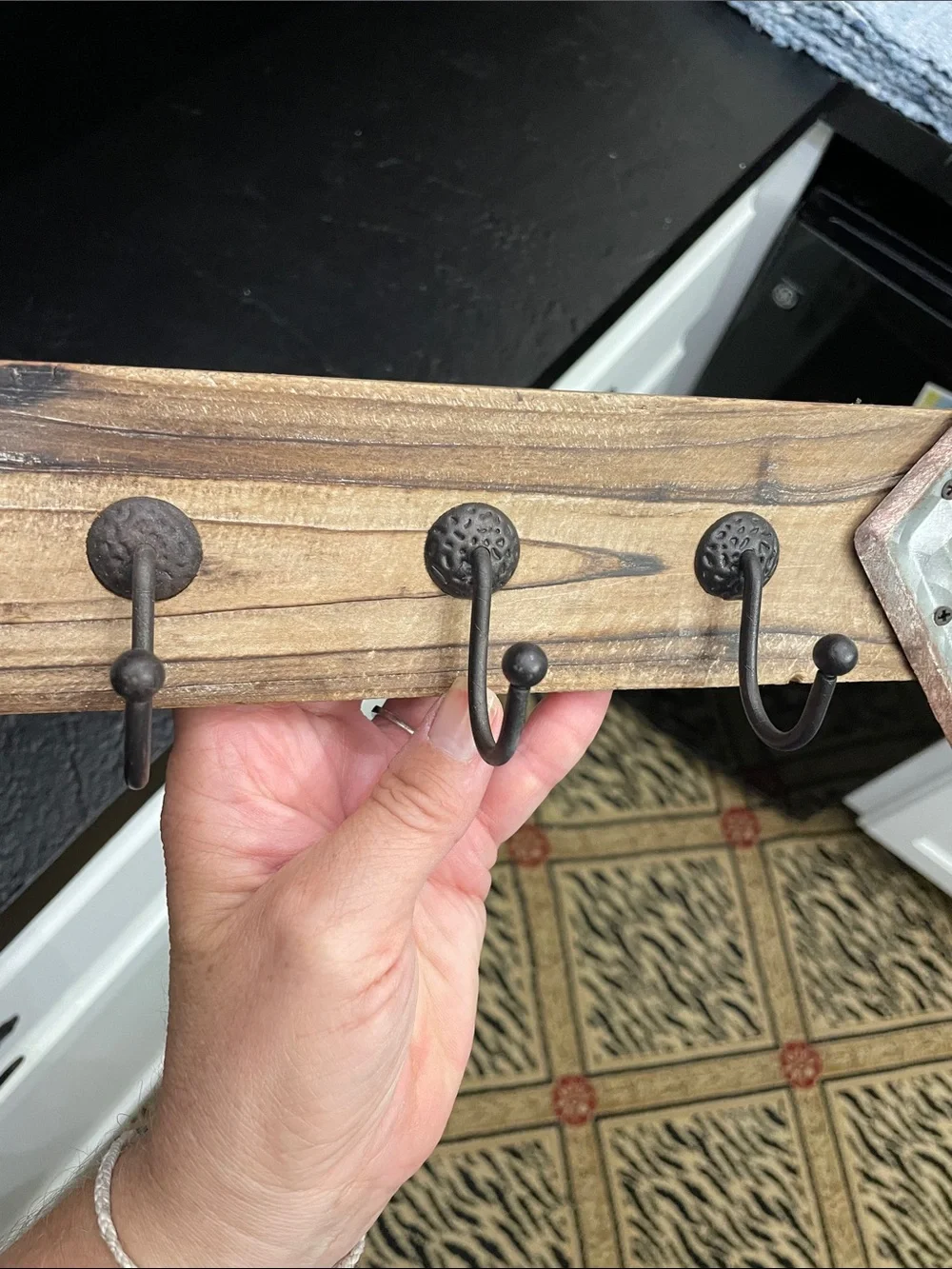 Hobby Lobby Brown Wood and Silver Arrow Hook Rack Set of 2